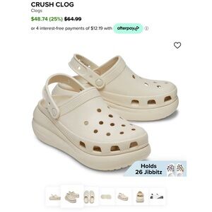 NWT Crocs Crush Clog Bone - Size 6